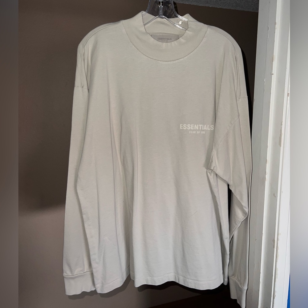 Men’s Essentials Fear Of God Oversized Long Sleeve (Sand) - Size M